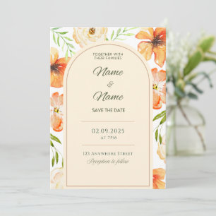 Elegant floral wedding invitation