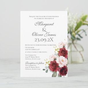 Elegant Floral Wedding Invitation