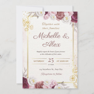 Elegant Floral Wedding Invitation