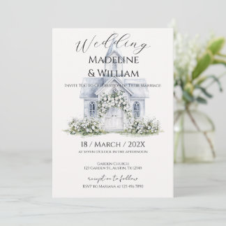 Elegant Floral Wedding Invitation