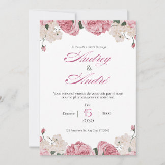 Elegant Floral Wedding Invitation
