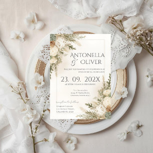 Elegant Floral Wedding Invitation