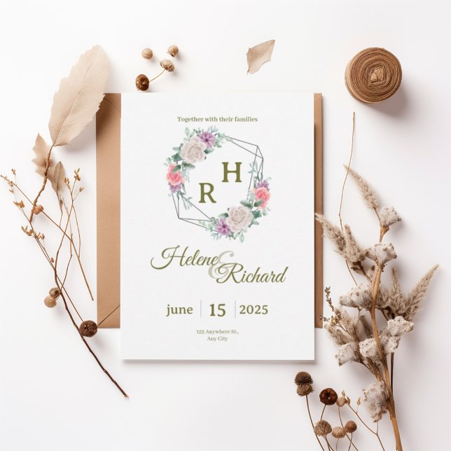 Elegant Floral Wedding Invitation  (Creator Uploaded)