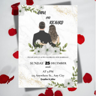 Elegant Floral Wedding Invitation