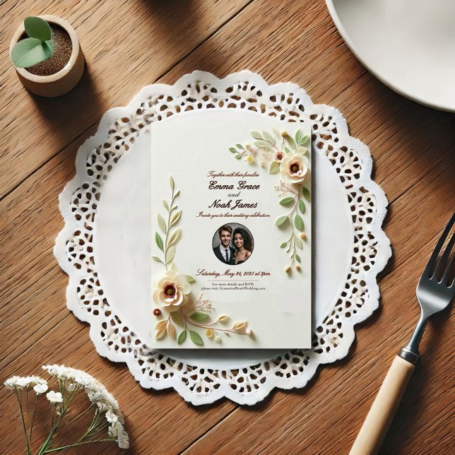 Elegant Floral Wedding Invitation  (Creator Uploaded)