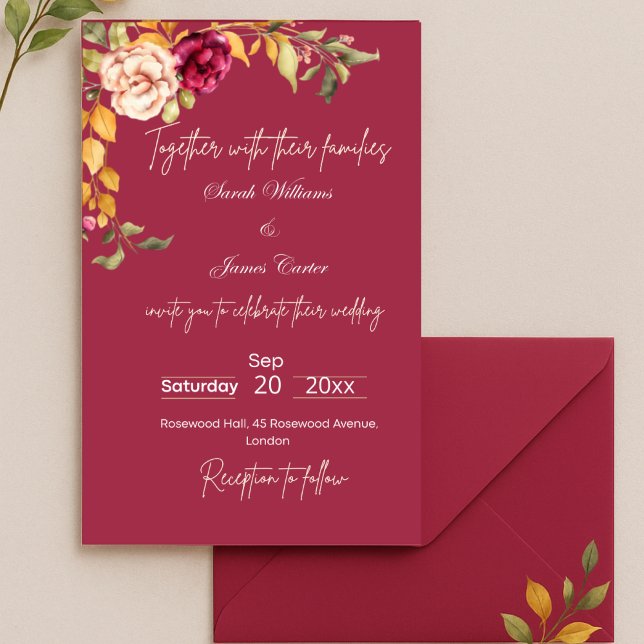 Elegant Floral Wedding Invitation  (Creator Uploaded)