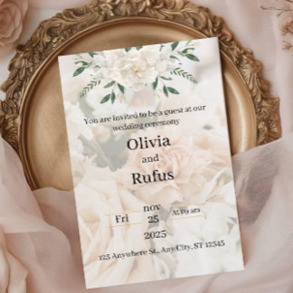 elegant floral wedding invitation
