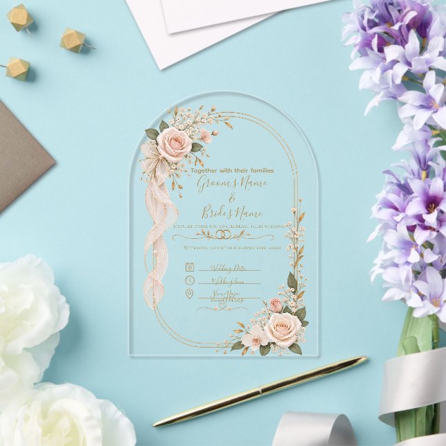 Elegant Floral Wedding Invitation (Insitu (Wedding))