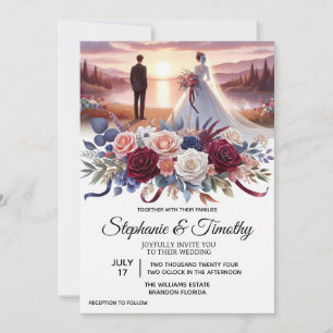 Elegant Floral Wedding Invitation