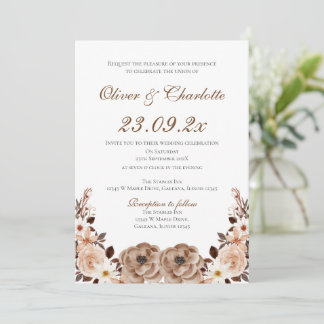 Elegant Floral Wedding Invitation
