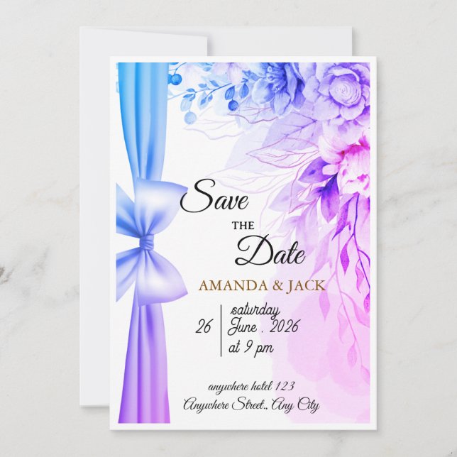 Elegant Floral Wedding Invitation (Front)