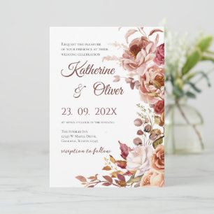 Elegant Floral Wedding Invitation