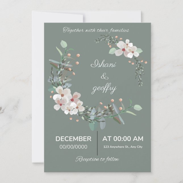 Elegant Floral Wedding Invitation (Front)