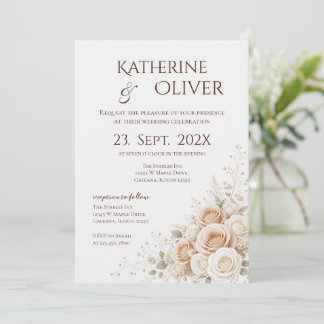 Elegant Floral Wedding Invitation