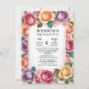 Elegant Floral Wedding Invitation 