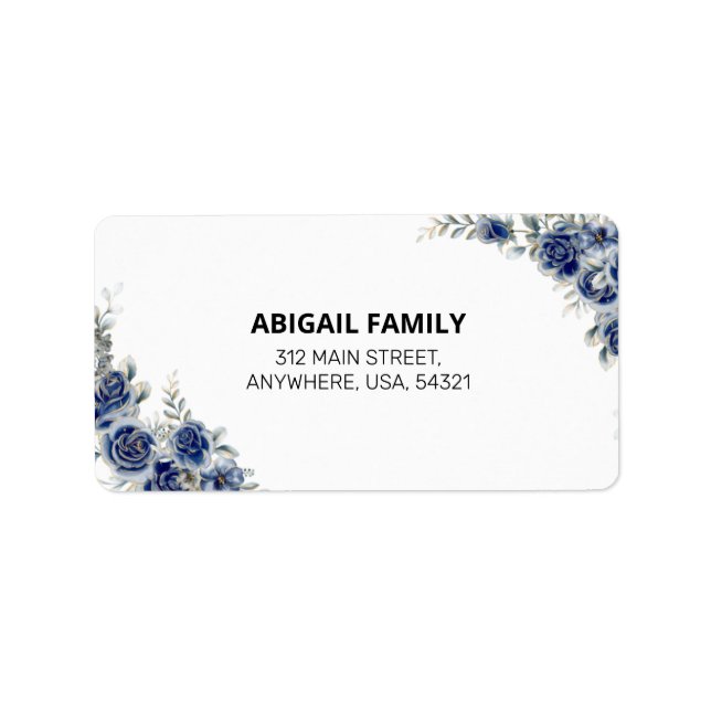 Elegant Floral Wedding Invitation Address Label (Front)