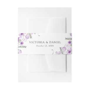 Elegant Floral Wedding Invitation Belly Band