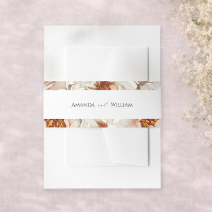 Elegant Floral Wedding Invitation Belly Band