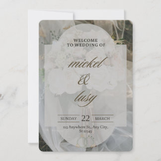 Elegant Floral Wedding Invitation – Blush Roses &