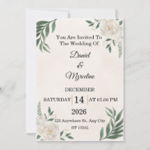 Elegant Floral Wedding Invitation Card