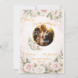 Elegant Floral Wedding Invitation Card