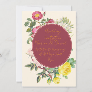 Elegant Floral Wedding Invitation Card