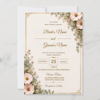 Elegant Floral Wedding Invitation Card Template