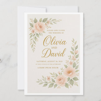 "Elegant Floral Wedding Invitation | Customisable 