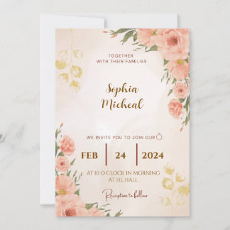 Elegant Floral Wedding Invitation | Customisable T