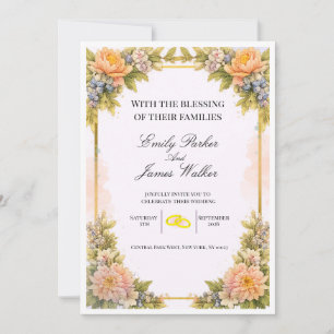 Elegant Floral Wedding Invitation editable