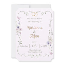 Elegant Floral Wedding Invitation Editable Custom