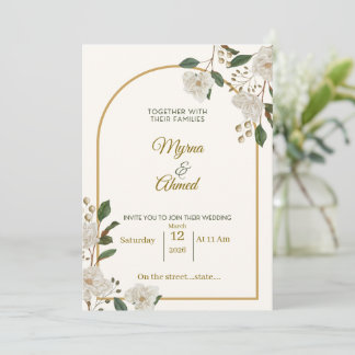 Elegant Floral Wedding Invitation for Rufus & Oli