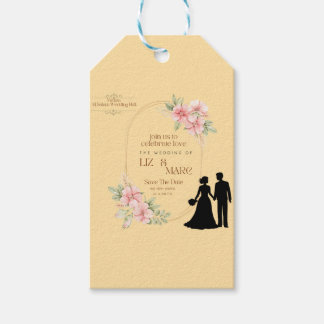 Elegant Floral Wedding Invitation  Gift Tags