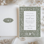 Elegant Floral Wedding Invitation in Earth Tones<br><div class="desc">The intricate and naturalistic designs of William Morris inspire this beautifully designed wedding invitation. The invitation features an elaborate floral pattern in a rich palette of forest green, sage, olive, and hints of ivory, evoking the elegance of nature with a sophisticated twist. The floral artwork encapsulates the charm of the...</div>
