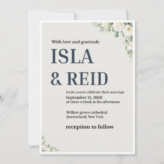 Elegant Floral Wedding Invitation | Minimal Classi