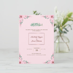 Elegant Floral Wedding Invitation Modern & Roman