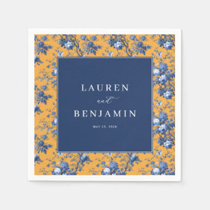 Elegant Floral Wedding Invitation Napkin