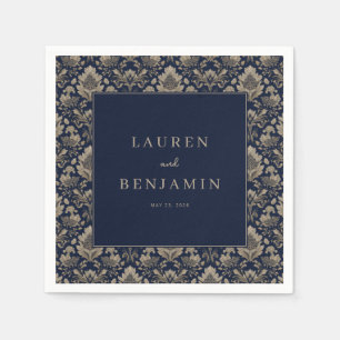 Elegant Floral Wedding Invitation Napkin