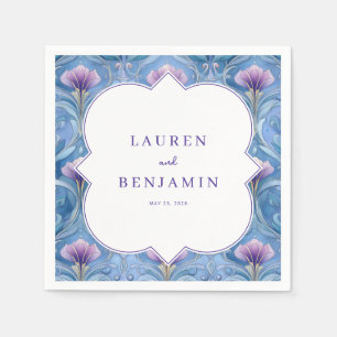 Elegant Floral Wedding Invitation Napkin