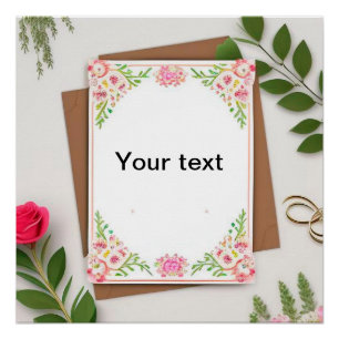 Elegant Floral wedding invitation Poster