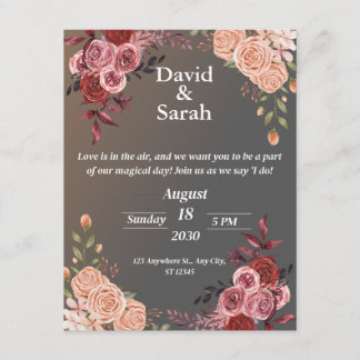 Elegant Floral Wedding Invitation ROMANTIC