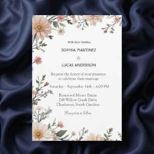 Elegant Floral Wedding Invitation Rustic Botanic