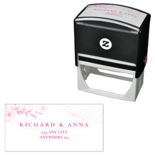 Elegant Floral Wedding Invitation Self-inking Stamp
