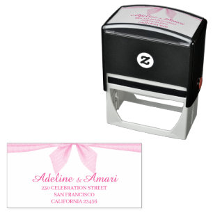 Elegant Floral Wedding Invitation Self-inking Stamp