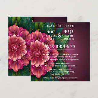 Elegant Floral Wedding Invitation Suite
