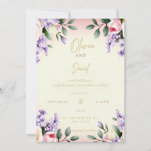 Elegant Floral Wedding Invitation Watercolor
