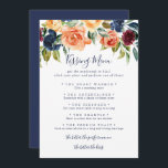 Elegant Floral Wedding Kissing Menu Game Card<br><div class="desc">This elegant floral wedding kissing menu game card is perfect for a modern wedding reception. The design features neatly hand-drawn bouquets of pink,  blush,  yellow,  burgundy,  red,  indigo flowers and green foliage,  inspiring natural beauty.</div>