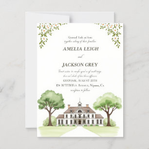 Elegant Floral Wedding Magnetic Card   Watercolor 