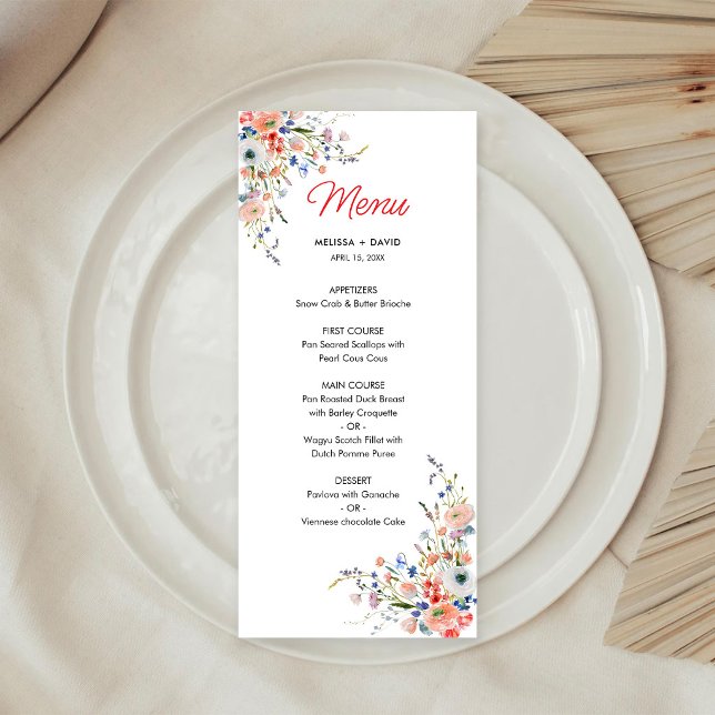 Elegant Floral Wedding Menu (Creator Uploaded)