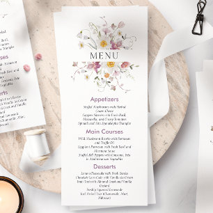 Elegant Floral Wedding Menu Invitation